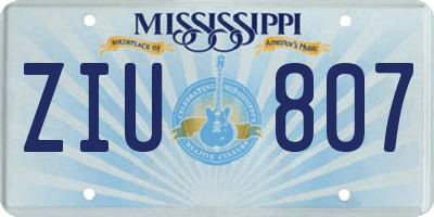 MS license plate ZIU807