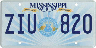 MS license plate ZIU820