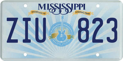 MS license plate ZIU823