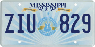 MS license plate ZIU829
