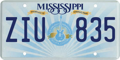 MS license plate ZIU835