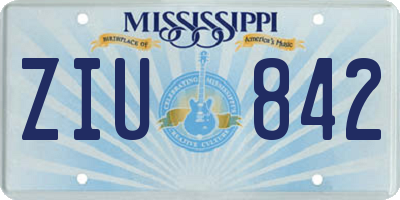 MS license plate ZIU842