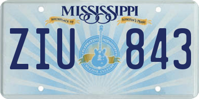MS license plate ZIU843