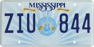 MS license plate ZIU844