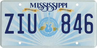 MS license plate ZIU846