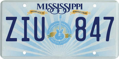 MS license plate ZIU847