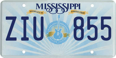 MS license plate ZIU855