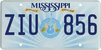 MS license plate ZIU856