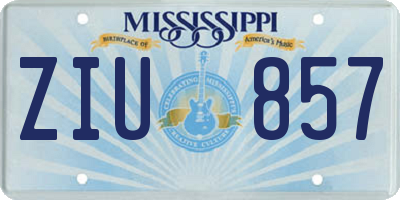 MS license plate ZIU857