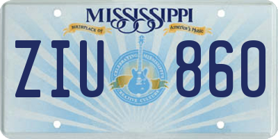 MS license plate ZIU860