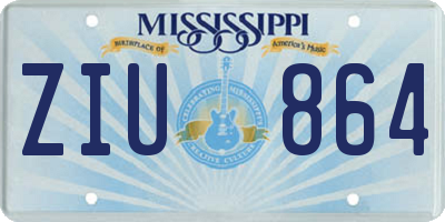 MS license plate ZIU864