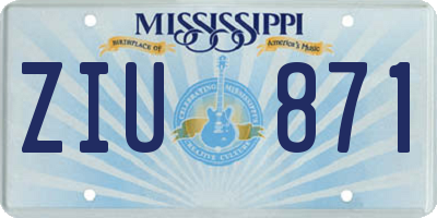 MS license plate ZIU871