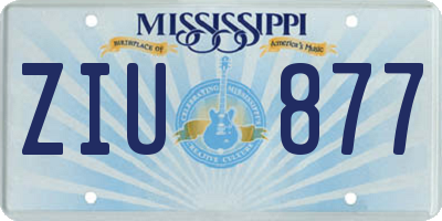 MS license plate ZIU877