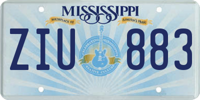 MS license plate ZIU883