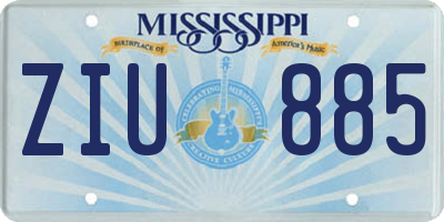 MS license plate ZIU885