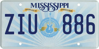 MS license plate ZIU886