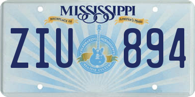 MS license plate ZIU894
