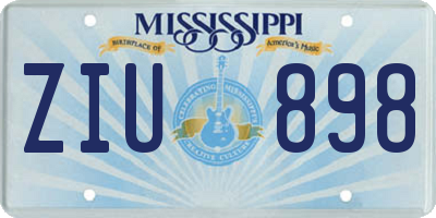 MS license plate ZIU898