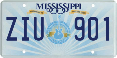 MS license plate ZIU901