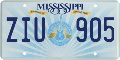 MS license plate ZIU905