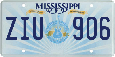 MS license plate ZIU906