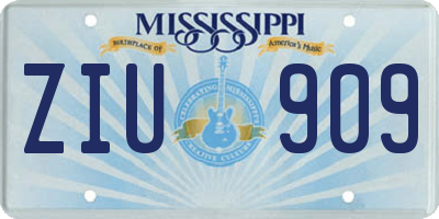 MS license plate ZIU909