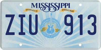 MS license plate ZIU913