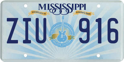 MS license plate ZIU916