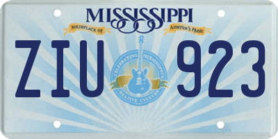 MS license plate ZIU923