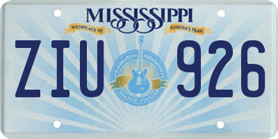 MS license plate ZIU926
