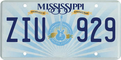 MS license plate ZIU929