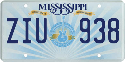 MS license plate ZIU938