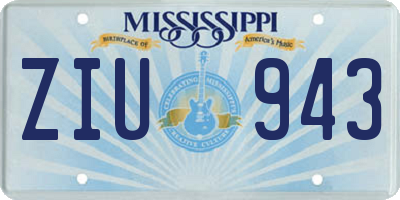 MS license plate ZIU943