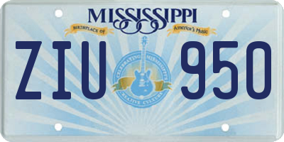 MS license plate ZIU950