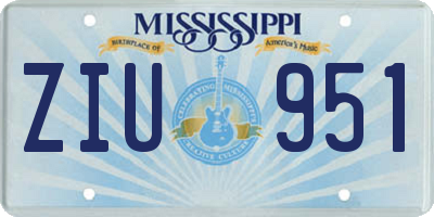 MS license plate ZIU951