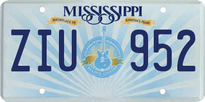 MS license plate ZIU952