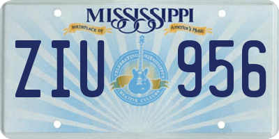 MS license plate ZIU956