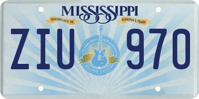 MS license plate ZIU970