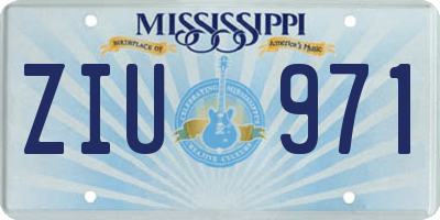 MS license plate ZIU971