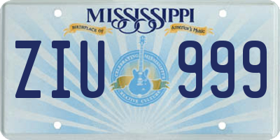 MS license plate ZIU999