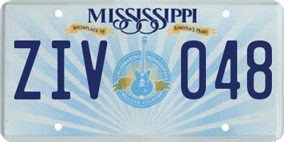 MS license plate ZIV048