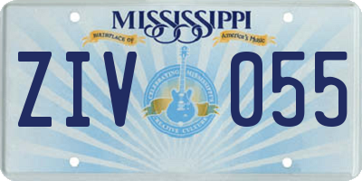 MS license plate ZIV055