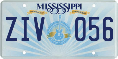 MS license plate ZIV056