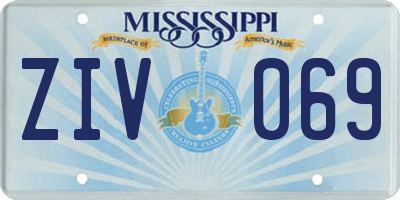 MS license plate ZIV069