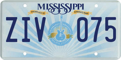 MS license plate ZIV075