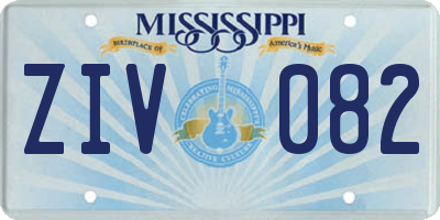 MS license plate ZIV082