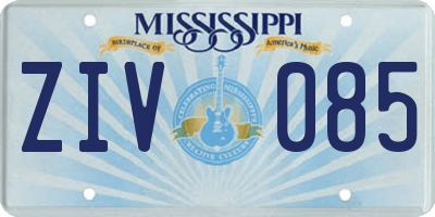 MS license plate ZIV085