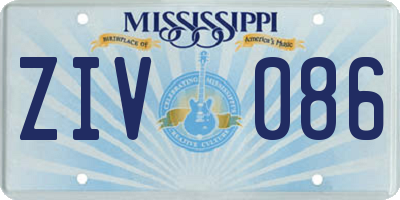 MS license plate ZIV086