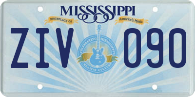 MS license plate ZIV090