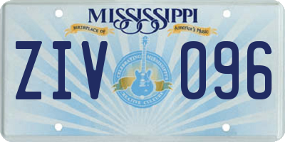 MS license plate ZIV096